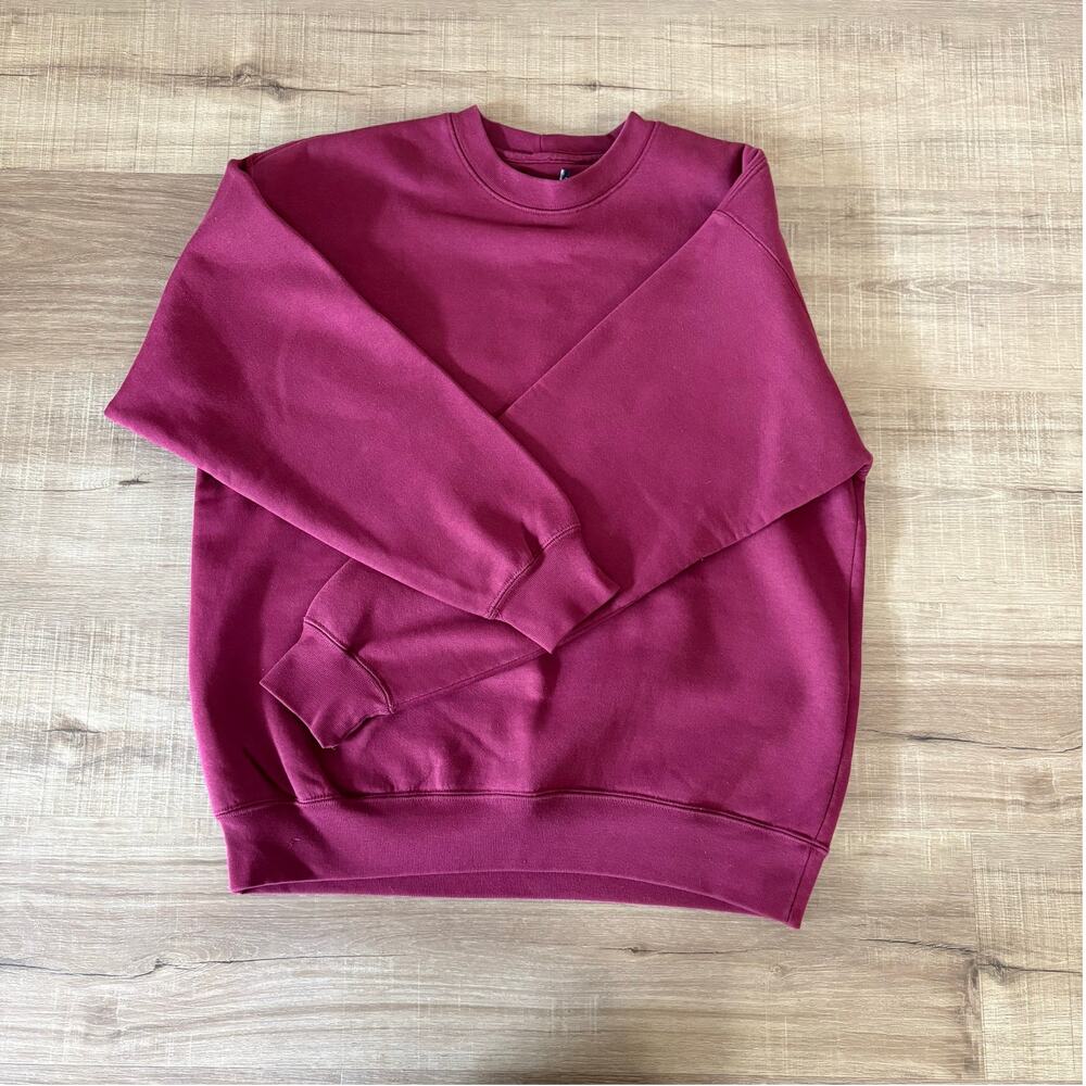Vintage Women's Land's End Large Crewneck Sweater Maroon Cotton